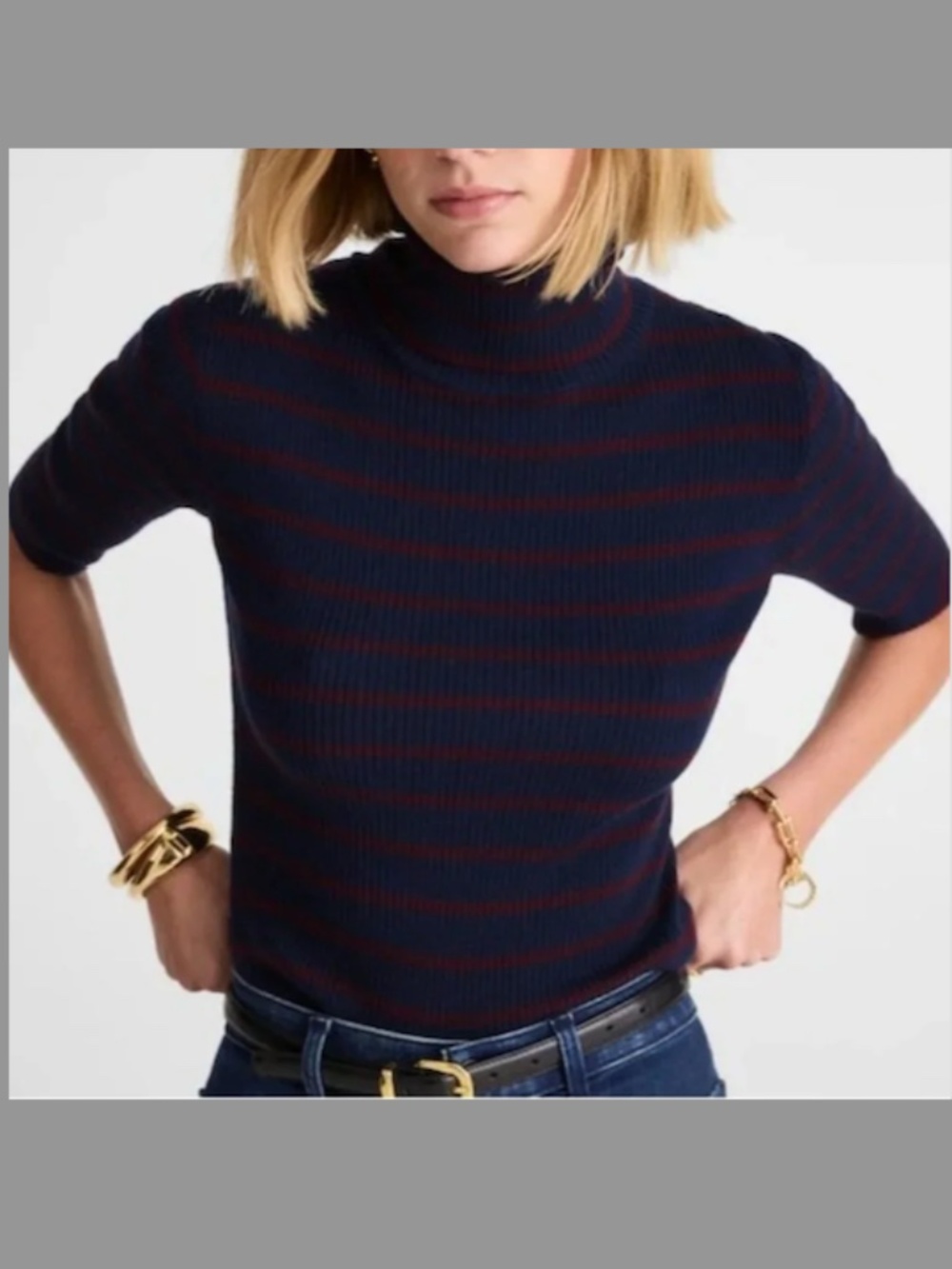 Madewell Ribbed Turtleneck Tee Sweater